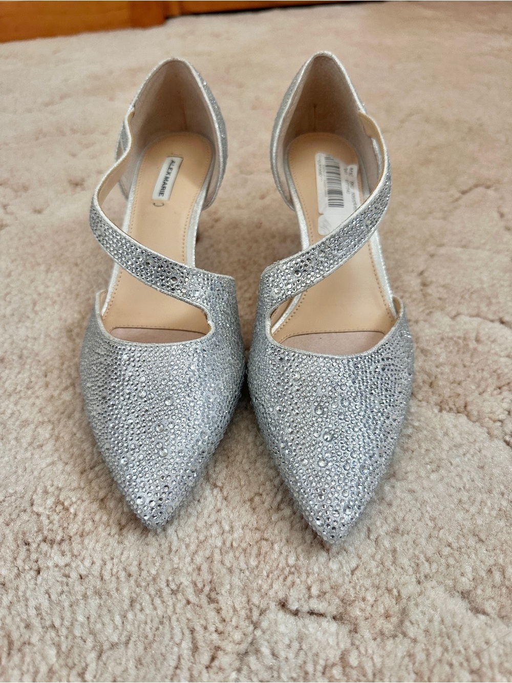 Alex Marie Silver Rhinestone Pointed D'Orsay Heels NWT 6.5